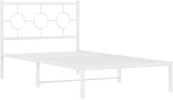 vidaXL fehér fém ágykeret fejtámlával 100x190 cm (376269) (376269)