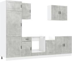 vidaXL 7 részes konyhai szekrény szett Kalmar betonszürke műszaki fa (3314785) (3314785)