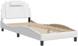 vidaXL fehér műbőr ágykeret fejtámlával 90 x 200 cm (3208069) (3208069)