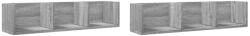 vidaXL 2 db szürke sonoma színű szerelt fa faliszekrény 75x18x16, 5 cm (840440) (840440)