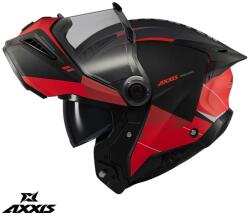 AXXIS Casca Axxis GhostFighter SV Maniac - Flip-up, negru/rosu mat, Ochelari soare incluși, ECE 22.06 (4365779B52)