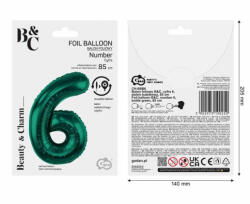 GoDan Balon folie sub forma de cifra, verde, 85 cm GD1938-6 Baloane folie Tip Cifra 6 (GD1938-6)