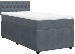 vidaXL sötétszürke bársony rugós ágy matraccal 80 x 200 cm (3287597) (3287597)