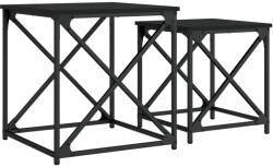 vidaXL 2 db fekete szerelt fa egymásba tolható dohányzóasztal (838943) (838943)