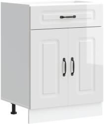 vidaXL Konyhai alapszekrény Kalmar magasfényű fehér színű műfa (853489) (853489)