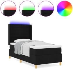vidaXL Boxrugós ágy matracmal Fekete 100 x 200 cm szövet (3343618) (3343618)