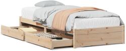 vidaXL tömör fenyőfa ágy matrac nélkül 75 x 190 cm (3301646) (3301646)