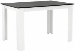 TEMPO KONDELA KRAZ fehér és fekete mdf étkezőasztal 120cm