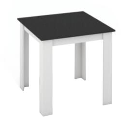 TEMPO KONDELA KRAZ fehér és fekete mdf étkezőasztal 80cm
