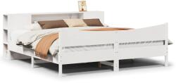 vidaXL fehér tömör fenyőfa ágy matrac nélkül 200 x 200 cm (3323288) (3323288)