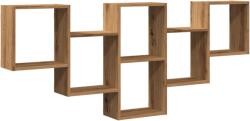 vidaXL kézműves tölgy színű szerelt fa fali polc 159 x 18 x 66 cm (853307) (853307)
