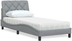 vidaXL világosszürke szövet ágy matraccal 80x200 cm (3310699 VidaXL) (3310699 VidaXL)