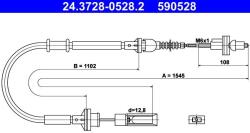 ATE Lanko ovládania spojky ATE 24.3728-0528.2 (24.3728-0528.2)