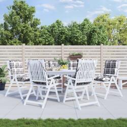 vidaXL 6 db szürke kockás oxford szövet alacsony háttámlájú székpárna (377715 VidaXL) (377715 VidaXL)