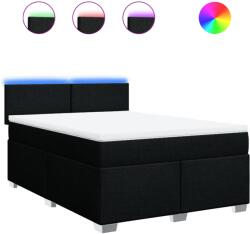vidaXL fekete szövet rugós ágy matraccal 160x200 cm (3288234) (3288234)