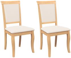 vidaXL 2 db természetes tömörfa gumiból készült étkezőszékek párnákkal (4102488) (4102488)