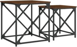 vidaXL 2 db barna tölgy színű szerelt fa rakásolható dohányzóasztal (838947) (838947)