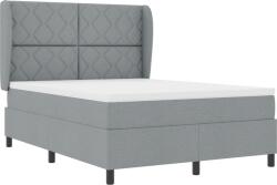 vidaXL Boxspring Ágy Matracokkal - Világosszürke, 160x200 cm, Szövet (3340634) (3340634)