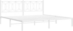 vidaXL fehér fém ágykeret fejtámlával 193 x 203 cm (376183) (376183)