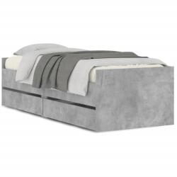 vidaXL betonszürke ágykeret fiókokkal 100x200 cm (3207339) (3207339)