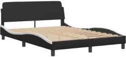 vidaXL fekete és fehér műbőr ágykeret fejtámlával 140 x 200 cm (373203) (373203)