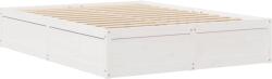 vidaXL fehér tömör fenyőfa ágykeret 140x190 cm (3282382) (3282382)