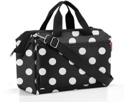 Reisenthel ALLROUNDER S fekete, nagy fehér pettyes, zsebes, kis utazótáska MO7073