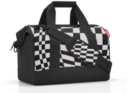Reisenthel ALLROUNDER M fekete-fehér absztrakt mintás közepes utazótáska MS7066 - borond-aruhaz