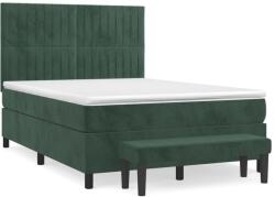 vidaXL sötétzöld bársony rugós ágy matraccal 140x200 cm (3137968) (3137968)