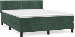 vidaXL sötétzöld bársony rugós ágy matraccal 140x200 cm (3131084) (3131084)