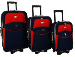 Rogal Piros-kék 3 darabos utazóbőrönd szett " Standard" - M, L, XL (S773set3in1-navy-red-HU)