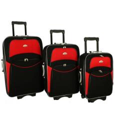 Rogal Piros-fekete 3 darabos utazóbőröndszett " Standard" - M, L, XL (S773set3in1-black-red-HU)