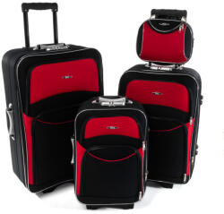 Rogal Piros-kék 4 darabos utazóbőröndkészlet " Standard" - S, M, L, XL (S773set4in1-black-red-HU)