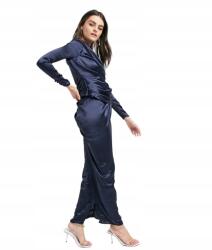 Asos Ruha Maxi Sötétkék Szatén Hosszú Ujjú Egyenes 36/S Szm 36