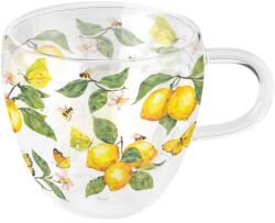 Ambiente Duplafalú üveg csésze - 200ml - Fresh lemons