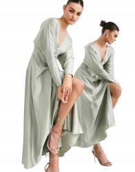 Asos Ruha MIDI Szatén Gombokkal 32 Xxs Szm Xxs