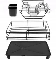 Promis Edényszárító Csepegtető Promis SR11 Nagy, Lefolyóval, Kétszintes, Fekete (SR11)