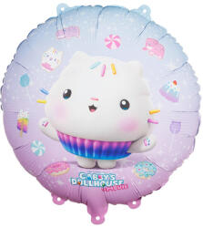  Színkeverék korong alakú fólia lufi, 35 cm, töltőszívóval (FB325)