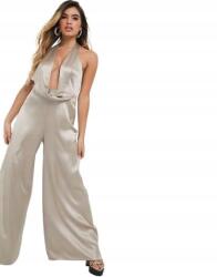 Asos Overál Szatén Bézs Laza Szár Nyitott Hát 38/M Szm 38