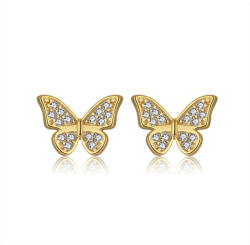 BeSpecial Cercei argint 925 placati cu aur 14K cu zirconiu (ERR106)