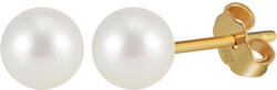 BeSpecial Cercei argint 925 placati cu aur 14K cu perle naturale rotunde (ERR23)