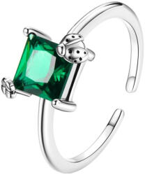 BeSpecial Inel argint reglabil cu gargarita si zirconiu verde (IZT0028)