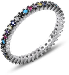 BeSpecial Inel argint Eternity cu zirconii multicolore, placat cu rodiu - ITU0229 (ITU0229_189)