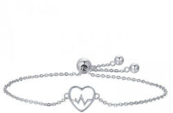 BeSpecial Bratara argint reglabila cu inima si puls (BST0064)