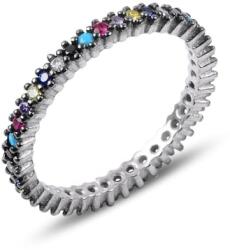 BeSpecial Inel argint Eternity cu zirconii multicolore, placat cu rodiu - ITU0229 (ITU0229_169)