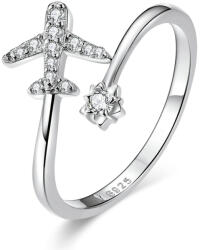 BeSpecial Inel argint reglabil cu avion si zirconii (IST0101)