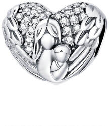 BeSpecial Talisman argint inima cu aripi de inger, mama si pruncul, si zirconii (PST0206)