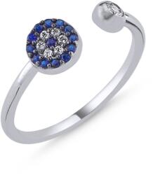 BeSpecial Inel reglabil argint 925 rodiat cu zirconii albe si albastre - Be Elegant ITU0109 (ITU0109)