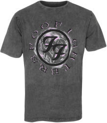 ROCK OFF tricou bărbați Foo Fighters - Wheel Logo Shadow Stone Wash - ROCK OFF - FOOSTNW67MC