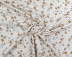  100% pamut jersey, ekrü virágmintás, Teofil (TKW-582)
